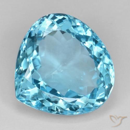 19.02ct 자연스러운 스위스 블루 황옥, 배 모양, VVS