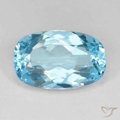 12.60ct 자연스러운 스위스 블루 황옥, 방석, VVS