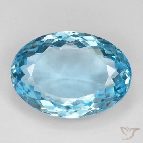 27.65ct 자연스러운 스위스 블루 황옥, 타원형, VVS