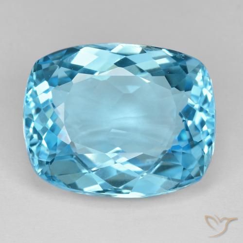 25.26ct 자연스러운 스위스 블루 황옥, 방석, VVS