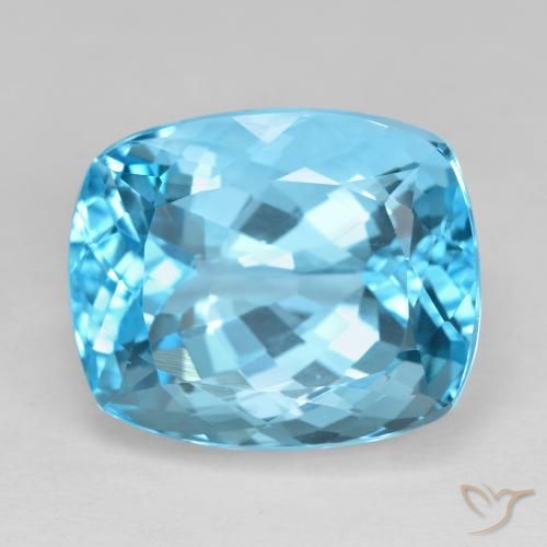 26.76ct 자연스러운 스위스 블루 황옥, 방석, VVS