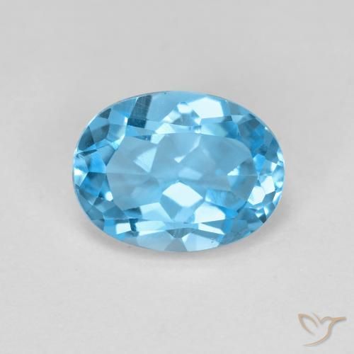 2.08ct 자연스러운 스위스 블루 황옥, 타원형, VS