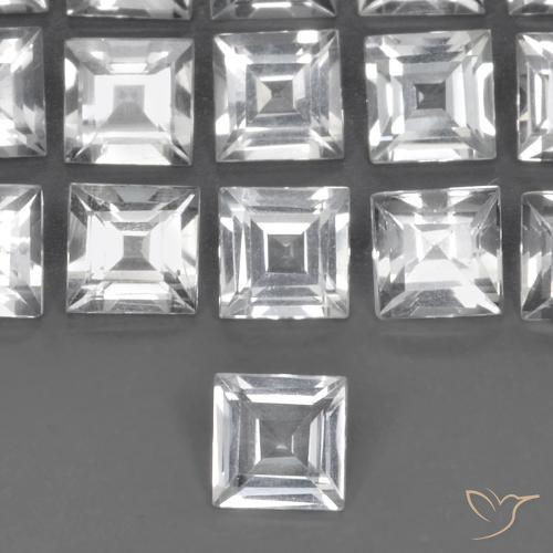 0.58ct 자연스러운 클리어 화이트 황옥, 정사각형, VVS-VS