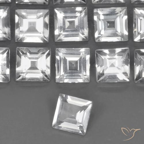 0.58캐럿 천연 클리어 화이트 황옥, 정사각형, VVS-VS