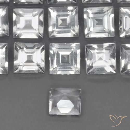 0.58캐럿 천연 클리어 화이트 황옥, 정사각형, VVS-VS