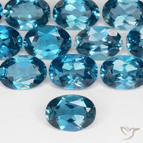 0.92ct 자연스러운 런던 블루 황옥, 타원형, VS