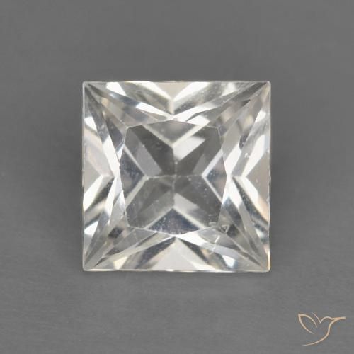 1.24ct 자연스러운 클리어 화이트 황옥, 정사각형, VVS