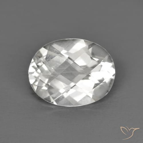 3.34ct 자연스러운 하얀색 황옥, 타원형, VVS