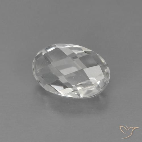 0.67캐럿 천연 하얀색 황옥, 타원형, VVS