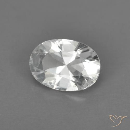0.87ct 자연스러운 따뜻한 화이트 황옥, 타원형, VS