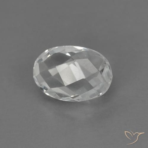0.67캐럿 천연 따뜻한 화이트 황옥, 타원형, VVS-VS