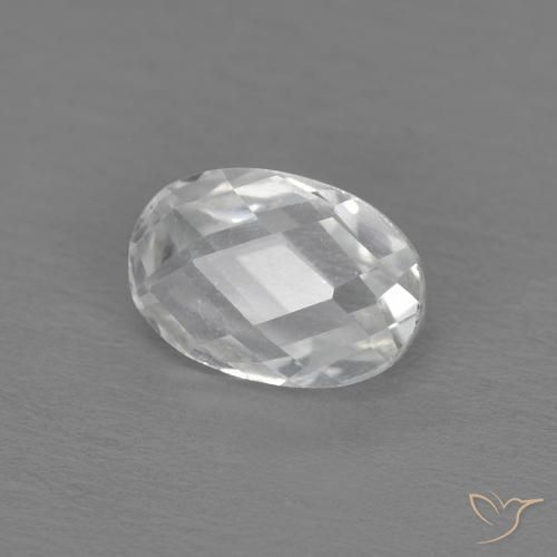 0.70ct 자연스러운 하얀색 황옥, 타원형, VVS