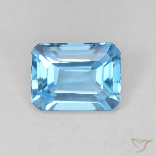 1.84ct 자연스러운 하늘색 황옥, 에메랄드 컷, VVS
