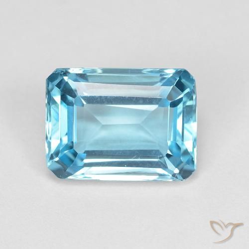 2.06ct 자연스러운 스위스 블루 황옥, 에메랄드 컷, VVS