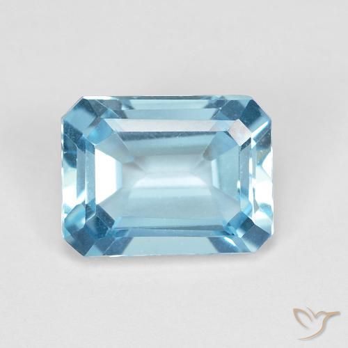 1.96ct 자연스러운 스위스 블루 황옥, 에메랄드 컷, VVS