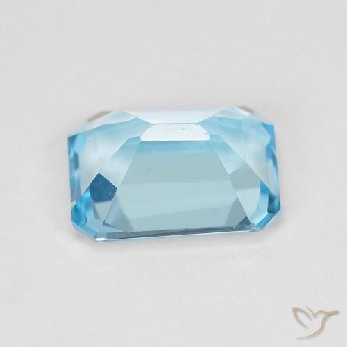 1.96캐럿 천연 스위스 블루 황옥, 옥타곤 / 에메랄드 컷, VVS