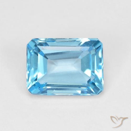 1.91ct 자연스러운 스위스 블루 황옥, 에메랄드 컷, VVS
