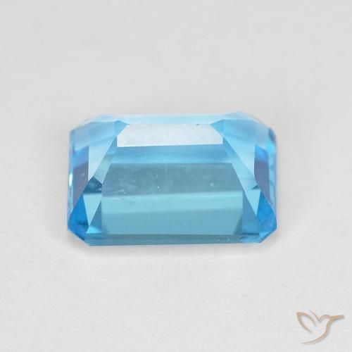 2.16캐럿 천연 스위스 블루 황옥, 옥타곤 / 에메랄드 컷, VVS