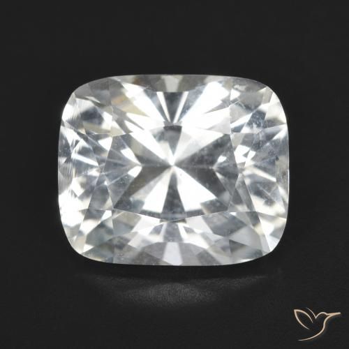 6.43ct 자연스러운 따뜻한 화이트 황옥, 방석, VVS