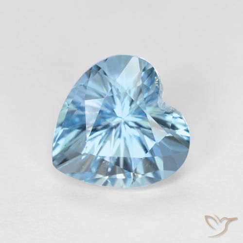 3.06ct 자연스러운 스위스 블루 황옥, 마음, VVS-VS