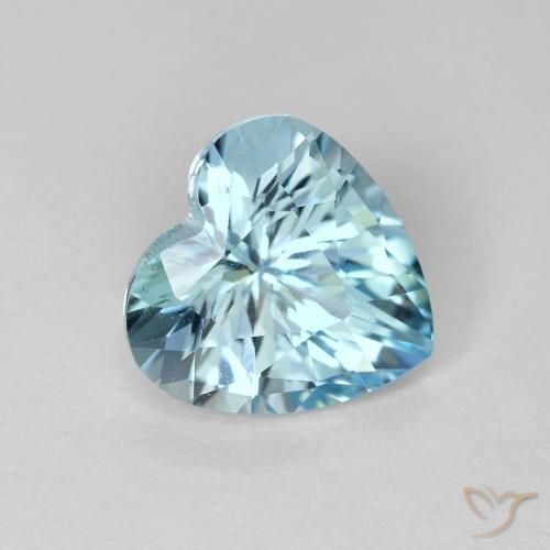 2.87ct 자연스러운 하늘색 황옥, 마음, VVS