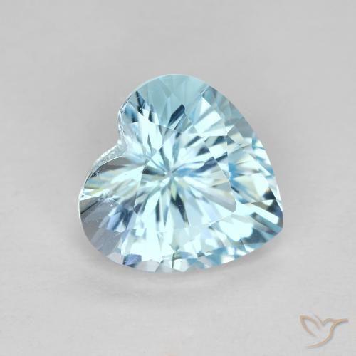 3.03ct 자연스러운 하늘색 황옥, 마음, VVS-VS
