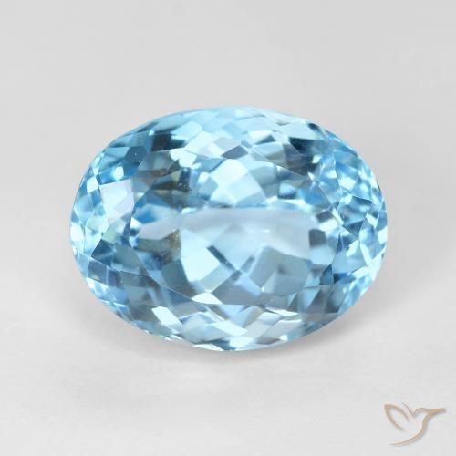 10.16ct 자연스러운 하늘색 황옥, 타원형, VVS-VS