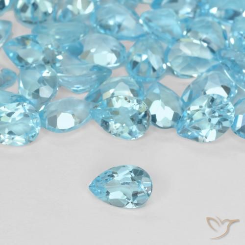 0.55ct 자연스러운 스위스 블루 황옥, 배 모양, VVS-VS