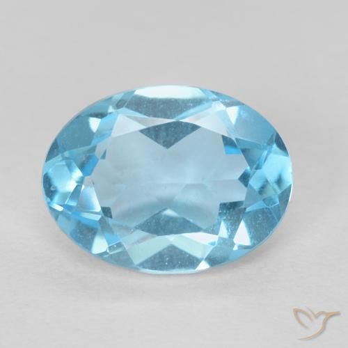 1.42ct 자연스러운 스위스 블루 황옥, 타원형, VVS-VS