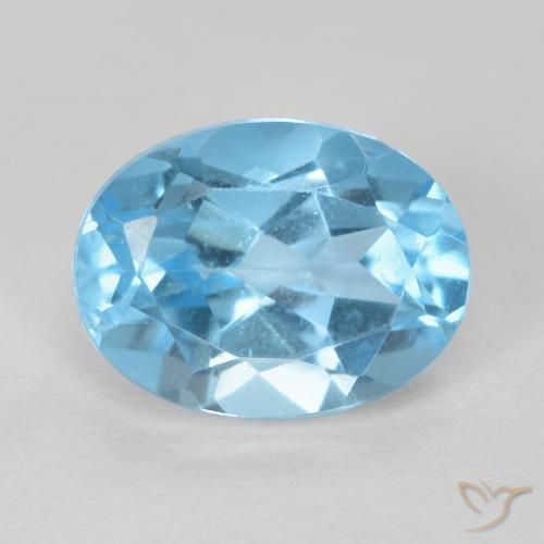 1.81ct 자연스러운 스위스 블루 황옥, 타원형, VS