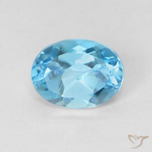 1.77ct 자연스러운 스위스 블루 황옥, 타원형, VS