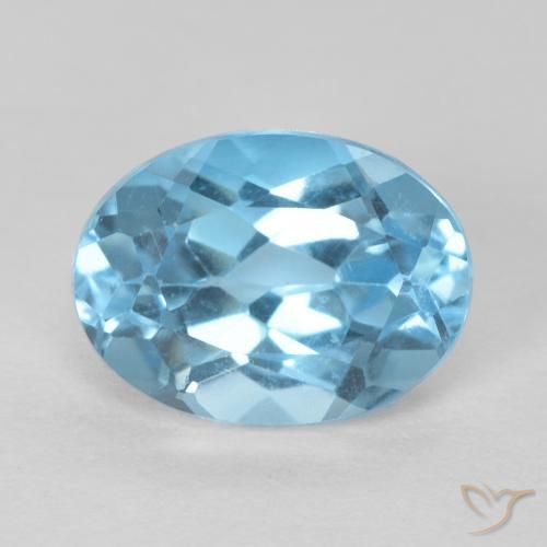 1.67ct 자연스러운 스위스 블루 황옥, 타원형, VS