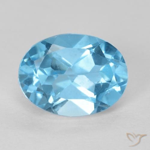 1.76ct 자연스러운 스위스 블루 황옥, 타원형, VS