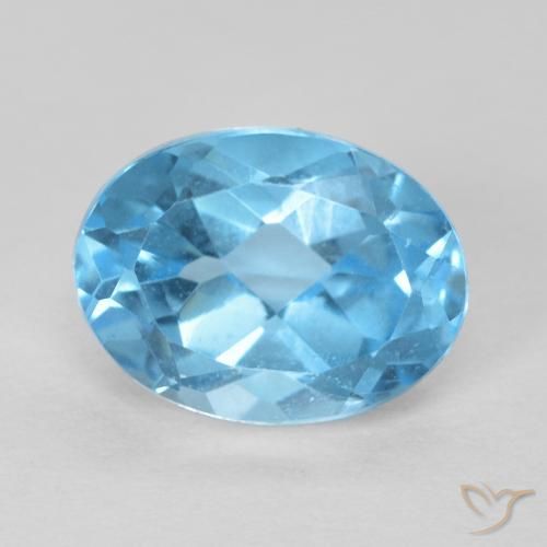 1.65ct 자연스러운 스위스 블루 황옥, 타원형, VS