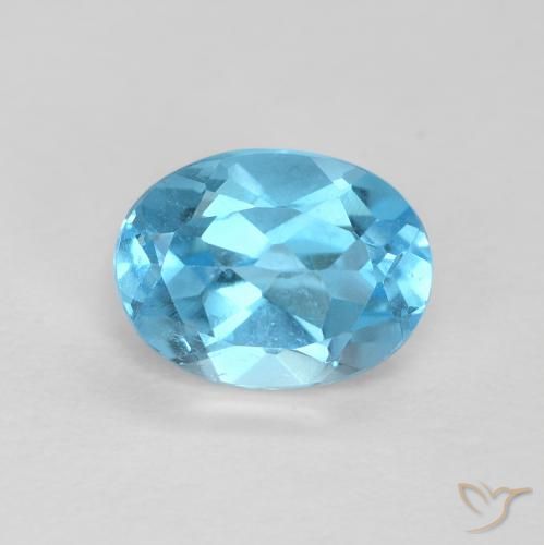 1.68ct 자연스러운 스위스 블루 황옥, 타원형, VS