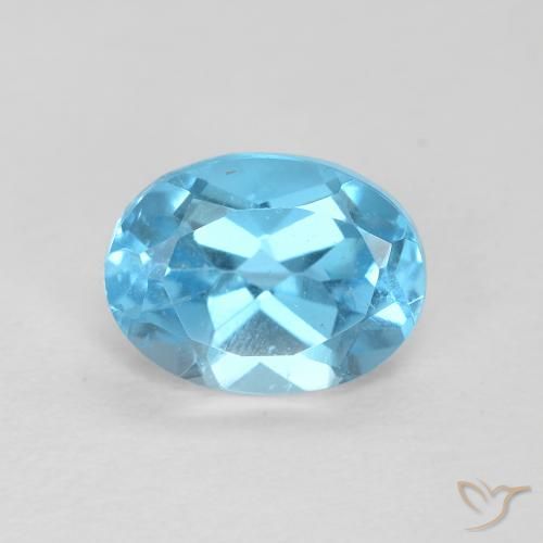 1.72ct 자연스러운 스위스 블루 황옥, 타원형, VS