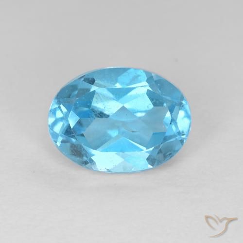 1.65ct 자연스러운 스위스 블루 황옥, 타원형, VS