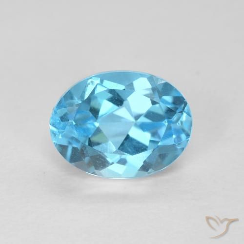 1.75ct 자연스러운 스위스 블루 황옥, 타원형, VVS