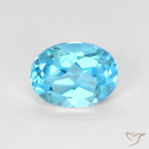 1.66ct 자연스러운 스위스 블루 황옥, 타원형, VVS-VS