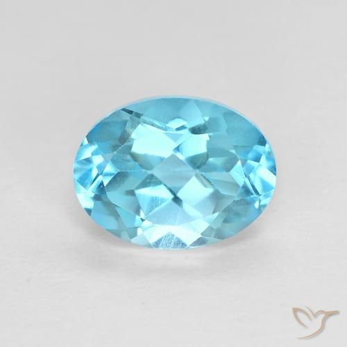 1.69ct 자연스러운 스위스 블루 황옥, 타원형, VVS-VS