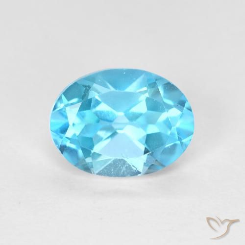 1.66ct 자연스러운 스위스 블루 황옥, 타원형, VVS-VS