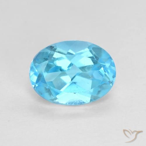 1.76ct 자연스러운 스위스 블루 황옥, 타원형, VVS-VS
