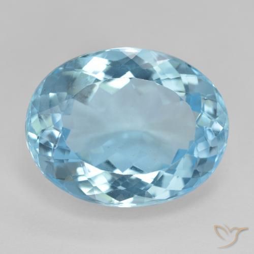 18.70ct 자연스러운 스위스 블루 황옥, 타원형, VVS-VS