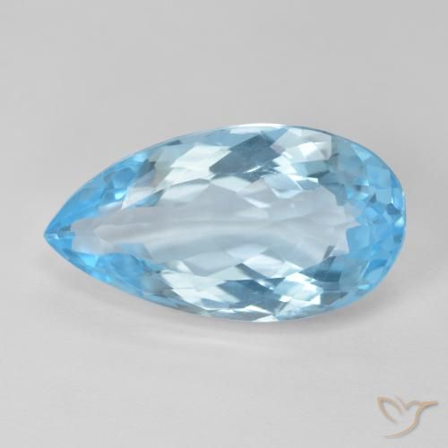 11.51ct 자연스러운 스위스 블루 황옥, 배 모양, VVS-VS
