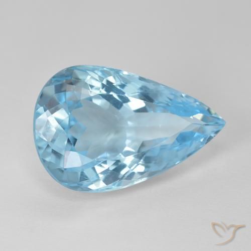 11.69ct 자연스러운 스위스 블루 황옥, 배 모양, VVS-VS