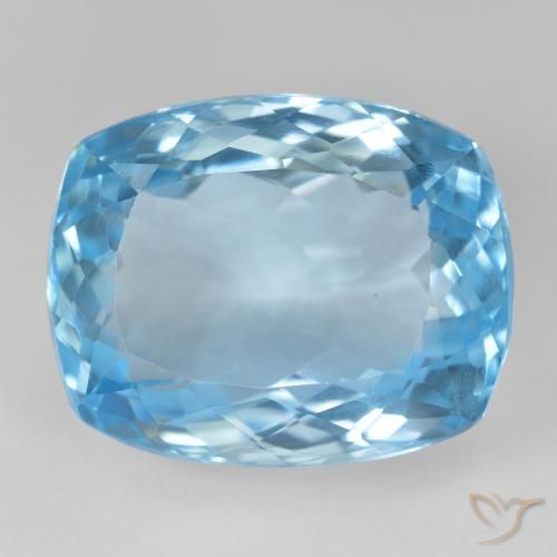 29.55ct 자연스러운 스위스 블루 황옥, 방석, VVS-VS