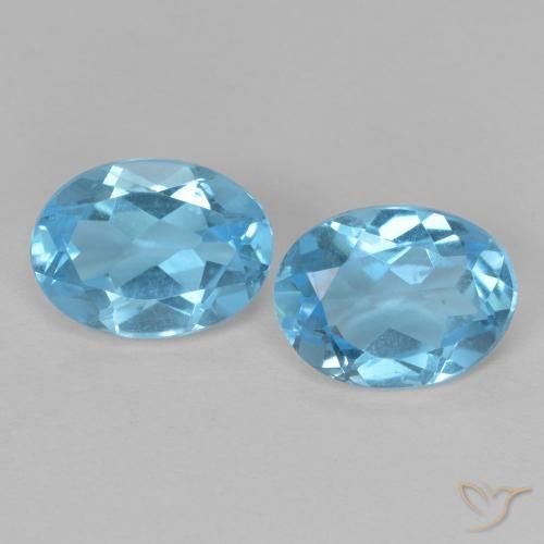 2.95ctw 자연스러운 스위스 블루 황옥, 타원형, VVS-VS