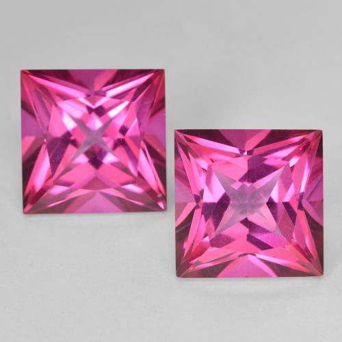 12.16캐럿 천연 핫핑크 토파즈 보석, 스퀘어, 10.1×10.1 mm, VVS-VS