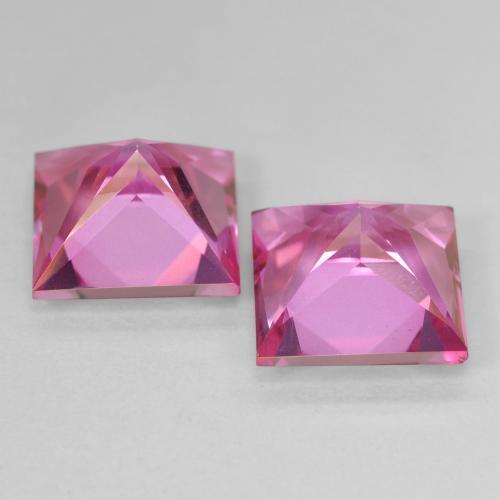 12.16캐럿 천연 핫핑크 토파즈 보석, 스퀘어, 10.1×10.1 mm, VVS-VS