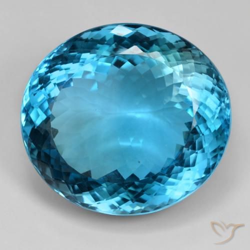 88.10ct 자연스러운 런던 블루 황옥, 타원형, IF